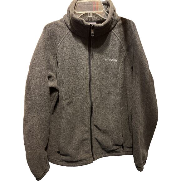 Columbia Men’s L Gray Long Sleeve Full Zip Polyester Fleece Jacket - Picture 1 of 13